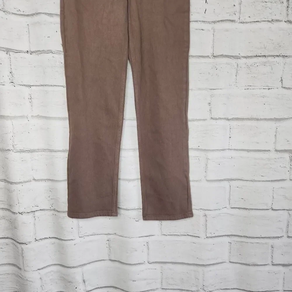 Wilfred Free Aritzia Womens Brown The Melina High Rise Straight Leg Jeans Size 2